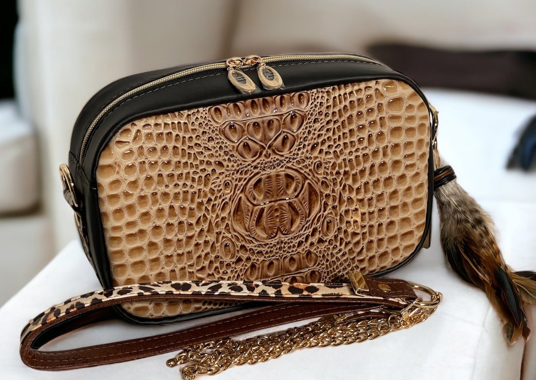 Designer tan crossbody bags on sale